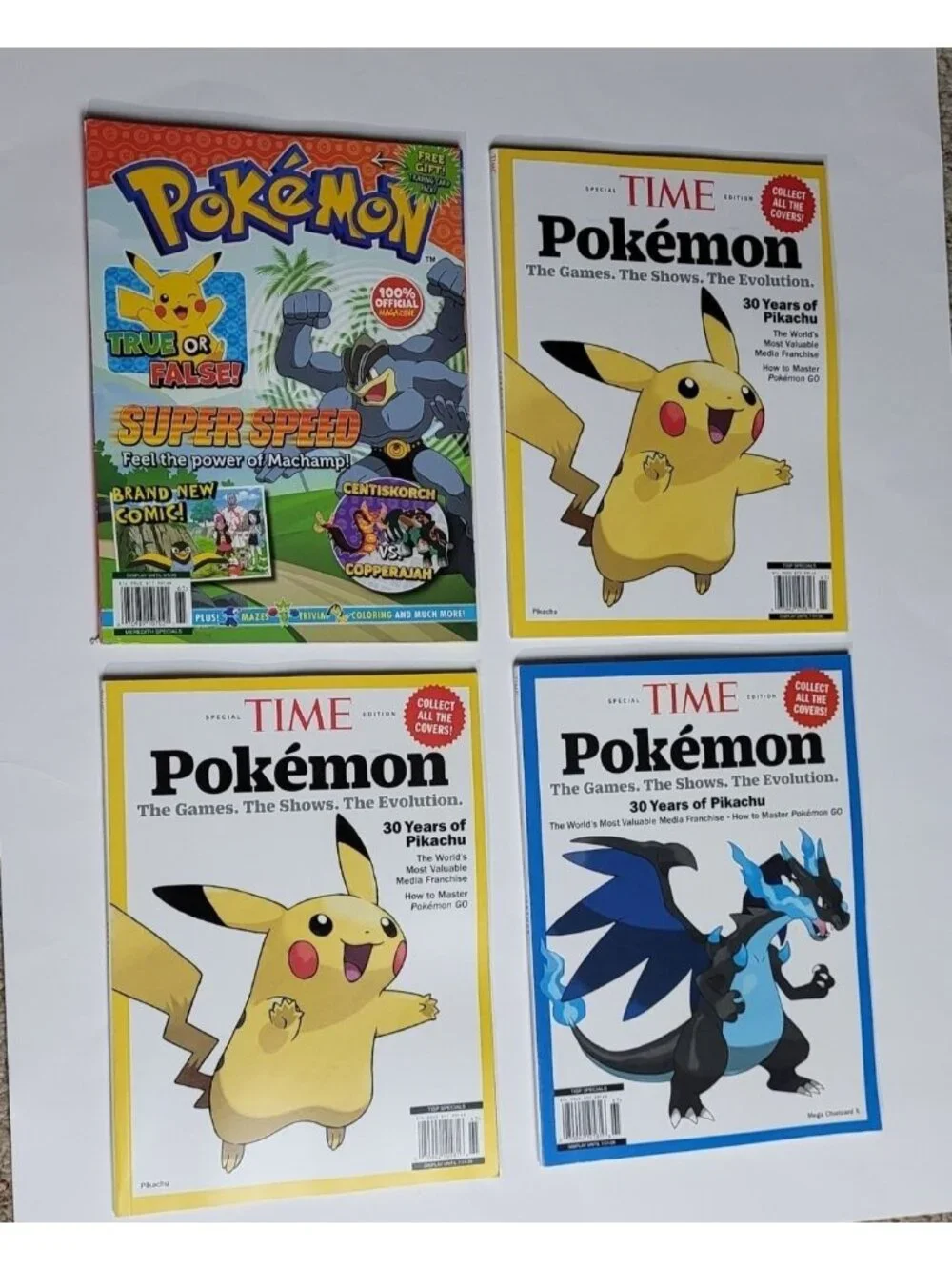 Pokemon Magazine Bundle Special Time Editions Pikachu & Mega Charizard X Covers - Picture 1 of 6